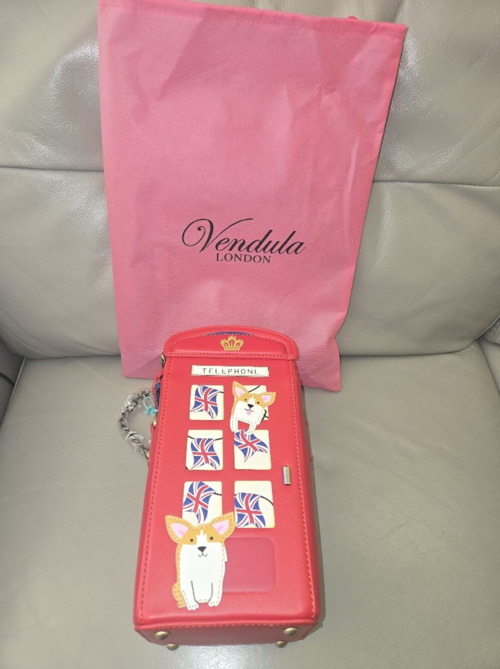 NWT Vendula London Cats And Corgis Telephone Box Crossbody Bag - Picture 3 of 10